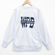 L★古着 長袖 スウェット メンズ 90年代 90s WPD 刺繍 クルーネック USA製 薄グレー 霜降り【spe】 26mar17