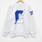 L★古着 長袖 スウェット メンズ 90年代 90s C リバースタイプ クルーネック USA製 薄グレー 霜降り【spe】 26mar18