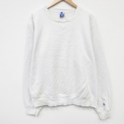 XL★古着 チャンピオン champion 長袖 スウェット メンズ 90年代 90s ワンポイントロゴ クルーネック 白【spe】 26mar18