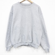 XL★古着 ラッセル  PLUMA 長袖 スウェット メンズ 00年代 00s 無地 大きいサイズ クルーネック 薄グレー 霜降り【spe】 26mar18