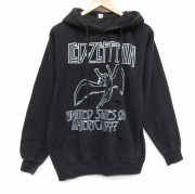 XL★古着 長袖 ロック バンド スウェット パーカー メンズ レッドツェッペリン 黒【spe】 26mar25