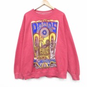 XL★古着 長袖 ロック バンド スウェット メンズ ドアーズ 大きいサイズ クルーネック 赤【spe】 26apr04