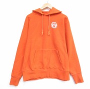 L★古着 キャンバー 長袖 スウェット パーカー メンズ 90年代 90s マサチューセッツ USA製 オレンジ【spe】 26apr06