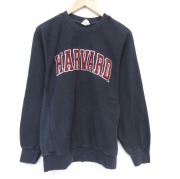 M★古着 MVスポーツ 長袖 スウェット メンズ 00年代 00s ハーバード リバースタイプ クルーネック 黒【spe】 26apr06