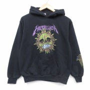 S★古着 長袖 ロック バンド スウェット パーカー メンズ メタリカ パスヘッド 黒【spe】 26apr13