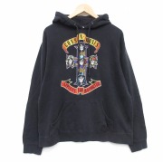 L★古着 長袖 ロック バンド スウェット パーカー メンズ 00年代 00s ガンズアンドローゼズ 黒【spe】 26apr13