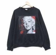 L★古着 ジャージーズ 長袖 スウェット メンズ 00年代 00s マリリンモンロー クルーネック 黒【spe】 26apr18