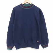 M★古着 ジャンスポーツ 長袖 スウェット メンズ 90年代 90s 無地  モックネック ハイネック USA製 紺【spe】 26apr22