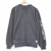 M★古着 長袖 スウェット メンズ クルーネック グレー 霜降り【spe】 26apr23