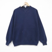 L★古着 チャンピオン champion 長袖 スウェット メンズ 80年代 80s 無地 クルーネック 紺【spe】 26may01
