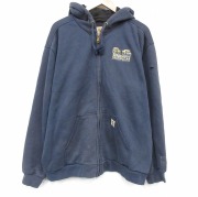 XL★古着 カーハート 長袖 フルジップ スウェット パーカー メンズ Under-dogg 大きいサイズ 黒 内側メッシュ【spe】 26may22