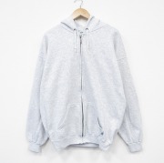XL★古着 ディスカス 長袖 フルジップ スウェット パーカー メンズ 00年代 00s 無地 グレー 霜降り【spe】 26may29