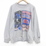 XL★古着 スターター 長袖 スウェット メンズ 90年代 90s NFL ニューイングランドペイトリオッツ クルーネック グレー 霜降り アメフト スーパーボウル【spe】 26jun01