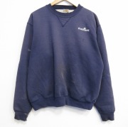 XL★古着 カーハート 長袖 スウェット メンズ 90年代 90s ワンポイントロゴ フェード クルーネック ネイビー【spe】 26jun03