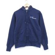 M★古着 キャンバー 長袖 フルジップ スウェット パーカー メンズ 90年代 90s ペンシルベニア USA製 ネイビー 内側サーマル【spe】 26jun09