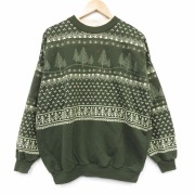 古着通販 XL☆古着 長袖 スウェット メンズ ヘンリーネック USA製 緑