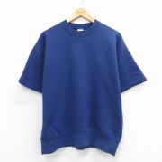L★古着 フルーツオブザルーム 半袖 スウェット メンズ 90年代 90s 無地 クルーネック USA製 紺【spe】 26feb06