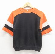 S★古着 半袖 スウェット メンズ 80年代 80s ラグラン クルーネック オレンジ【spe】 26jun19