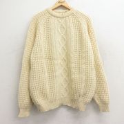 VINTAGE - 出品作業中❣️ヴィンテージ手編みニット レディース 古着 80s NewZealand製 花 フラワー 刺しゅう ウール