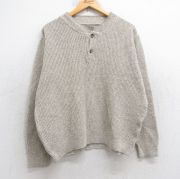 L★古着 エルエルビーン LLBEAN 長袖 セーター メンズ 00年代 00s ヘンリーネック USA製 ベージュ カーキ 【spe】 25sep12 中古 ニット トップス