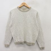 M★古着 エルエルビーン LLBEAN 長袖 セーター メンズ 80年代 80s コットン クルーネック USA製 白他 ホワイト 【spe】 25sep18 中古 ニット トップス