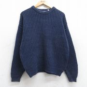 M★古着 セントジョンズベイ 長袖 セーター メンズ 90年代 90s 無地 クルーネック 紺 ネイビー 【spe】 25sep27 中古 ニット トップス