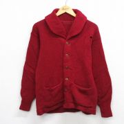 S★古着 長袖 ビンテージ レタード ニット カーディガン メンズ 50年代 50s ウール エンジ 【spe】 25oct03 中古 トップス