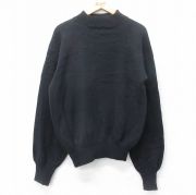 M★古着 長袖 ビンテージ セーター メンズ 70年代 70s ミリタリー ウール モックネック ハイネック USA製 黒 ブラック 【spe】 25oct04 中古 ニット トップス