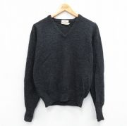 S★古着 エルエルビーン LLBEAN 長袖 セーター メンズ 80年代 80s ラムウール Vネック イングランド製 黒 ブラック 【spe】 25oct29 中古 ニット トップス
