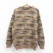 L★古着 HAGGAR 長袖 セーター メンズ 00年代 00s クルーネック USA製 茶他 ブラウン 【spe】 25nov01 中古 ニット トップス