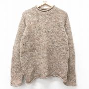 M★古着 長袖 アラン セーター メンズ ウール ロールネック 茶他 ブラウン 【spe】 25nov05 中古 ニット トップス