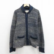 M★古着 ラルフローレン デニムアンドサプライ 長袖 フルジップ ブランド ニット カーディガン メンズ ショールカラー 紺 霜降り【spe】 25nov11