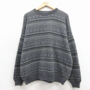 XL★古着 ウールリッチ 長袖 セーター メンズ 90年代 90s フェアアイル クルーネック USA製 グレー他【spe】 25dec05