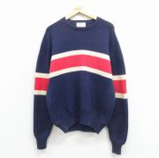 L★古着 エルエルビーン 長袖 セーター メンズ 90年代 90s ラグラン USA製 紺【spe】 25dec29