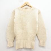 S★古着 長袖 ビンテージ セーター メンズ 50年代 50s クルーネック 生成り【spe】 26feb02