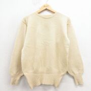 M★古着 ウィルソン 長袖 ビンテージ セーター メンズ 60年代 60s クルーネック ベージュ【spe】 26feb02