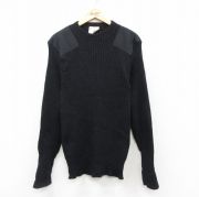 M★古着 長袖 コマンド セーター メンズ 90年代 90s ヒジ当て ウール クルーネック イングランド製 黒【spe】26feb03