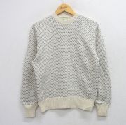 S★古着 セントジョンズベイ 長袖 セーター メンズ 90年代 90s バーズアイ ウール クルーネック USA製 白他【spe】 26feb04
