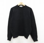 L★古着 長袖 セーター メンズ 90年代 90s ウール クルーネック イングランド製 黒【spe】 26feb06