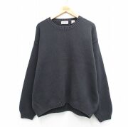 XL★古着 セントジョンズベイ 長袖 セーター メンズ 00年代 00s 無地 コットン クルーネック 黒【spe】 26mar04