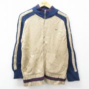 S★古着 ラコステ LACOSTE 長袖 フルジップ ニット カーディガン メンズ 80年代 80s ワンポイントロゴ フランス製 紺他【spe】 26mar11