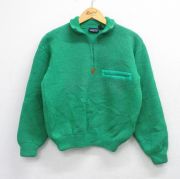S★古着 パタゴニア patagonia 長袖 ハーフジップ アルピニスト セーター メンズ 90年代 90s ショート丈 ウール 緑【spe】 26mar19