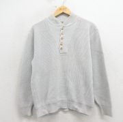 L★古着 エルエルビーン 長袖 セーター メンズ 90年代 90s 無地 コットン ヘンリーネック USA製 薄グレー【spe】 26mar23
