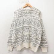 XL★古着 OLD GLORY 長袖 セーター メンズ 90年代 90s コットン クルーネック USA製 生成り【spe】 26apr04