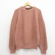 M★古着 エディーバウアー 長袖 セーター メンズ 90年代 90s 無地 コットン ラグラン 茶【spe】 26apr09