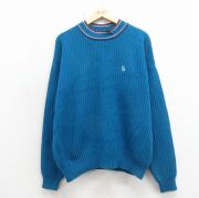 XL★古着 ノーティカ 長袖 ブランド セーター メンズ 90年代 90s ワンポイントロゴ 大きいサイズ コットン クルーネック 紺他【spe】 26apr17