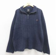 XL★古着 ラルフローレン ポロジーンズ 長袖 ブランド ハーフジップ セーター メンズ ワンポイントロゴ コットン 紺【spe】 26apr17