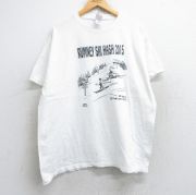 XL★古着 フルーツオブザルーム 半袖 Tシャツ メンズ スキー コットン クルーネック 白 ホワイト 【spe】 25aug28 中古