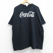 XL★古着 半袖 Tシャツ メンズ コカコーラ ベル 大きいサイズ コットン クルーネック 黒 ブラック 【spe】 25aug30 中古