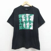 XL★古着 半袖 Tシャツ メンズ アニメ 進撃の巨人 コットン クルーネック 黒【spe】 26mar14